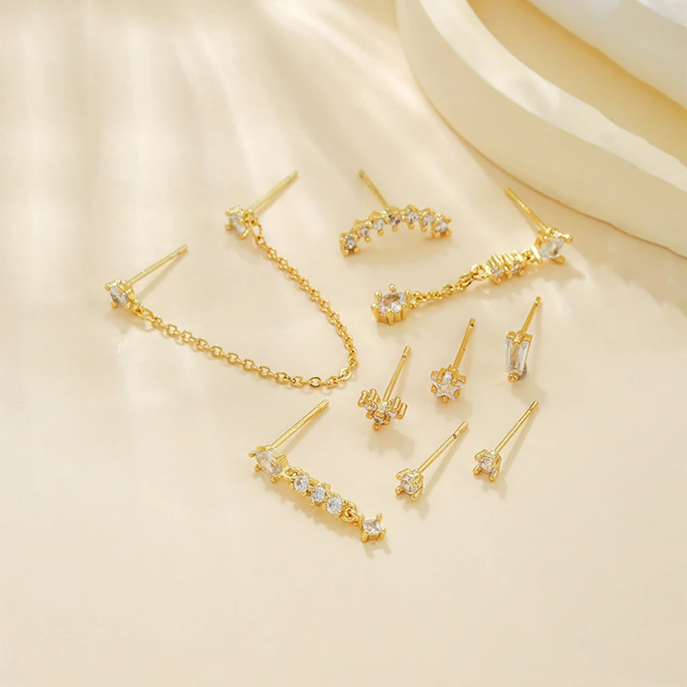 CowLost | stainless-steel-link-chain-gold-color-hanging-earrings-for-women |3