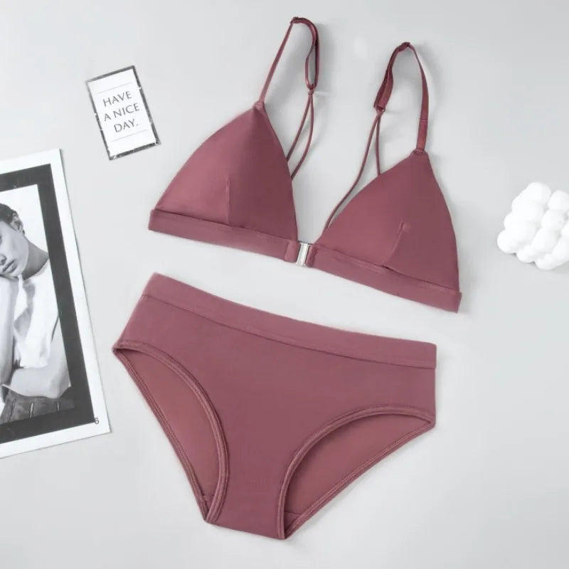 CowLost | product_id-women-s-wireless-front-closure-push-up-bra-low-waist-seamless-panty-set |11