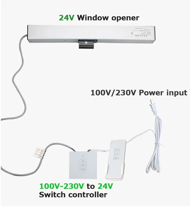 CowLost | windows-product_id-200mm-motorized-chain-electric-roof-window-opener-tuya-smart-life-remote-control-110v-240v |10