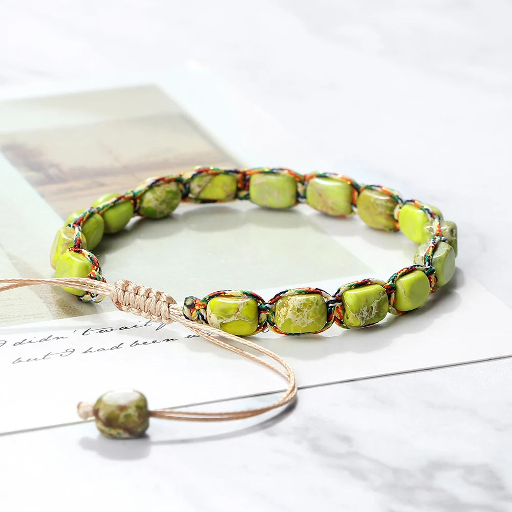 CowLost | badge-pass-holders-handmade-bohemian-imperial-stone-beaded-bracelet |4