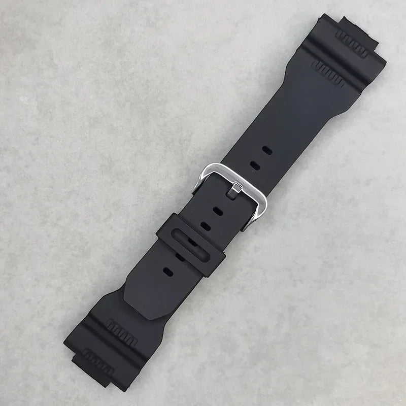 Black Silicone PU Watchband for GW-7900B G-7900SL GR-7900NV G7900 Series 16x28mm Bracelet
