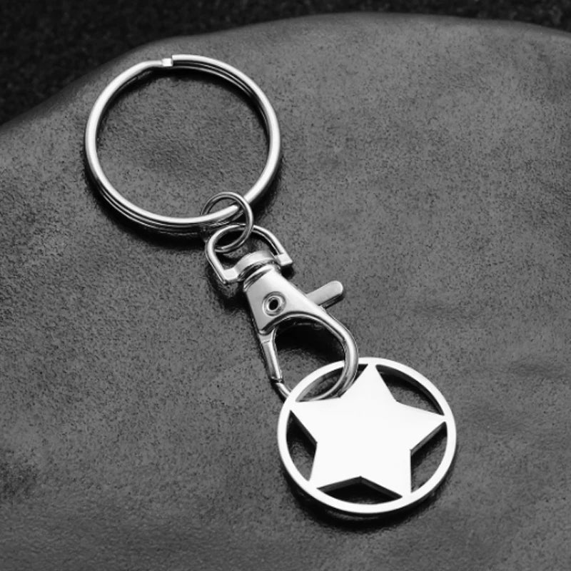 1/10PCS Stainless Steel Shopping Cart Token Keychains Portable Trolley Coin Removers