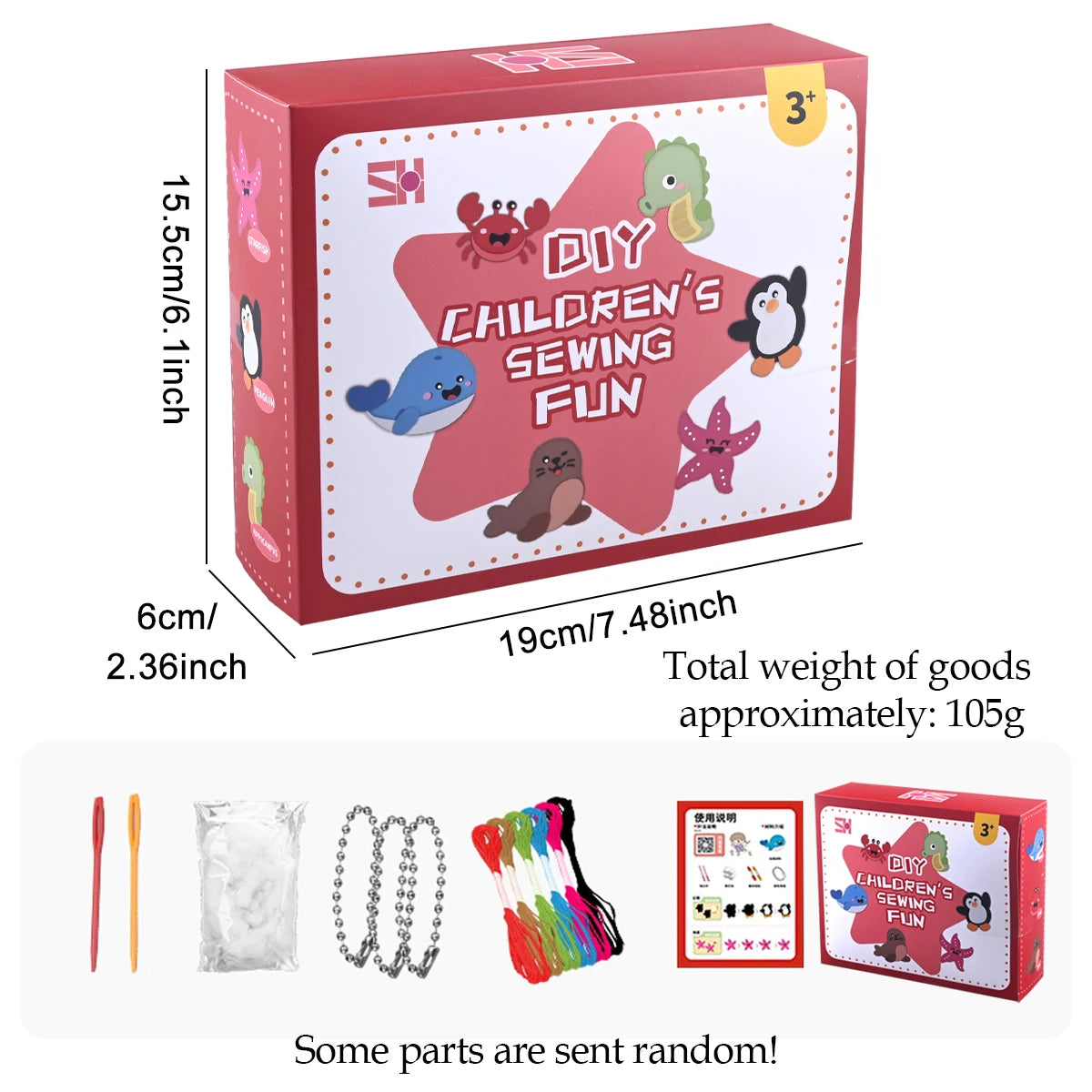CowLost | product_id-fun-sewing-diy-pendant-set-with-cotton-lanyard-ocean-animal-toys-for-kids |6