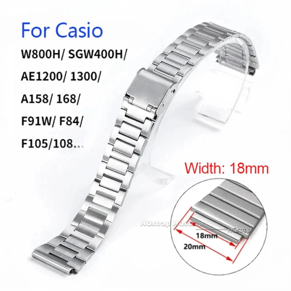 CowLost | bracelets-product_id-18mm-stainless-steel-metal-watch-bracelet-replacement-for-casio-f105-f-91w-a158w-f108-a168-ae1300-ae1200 |7