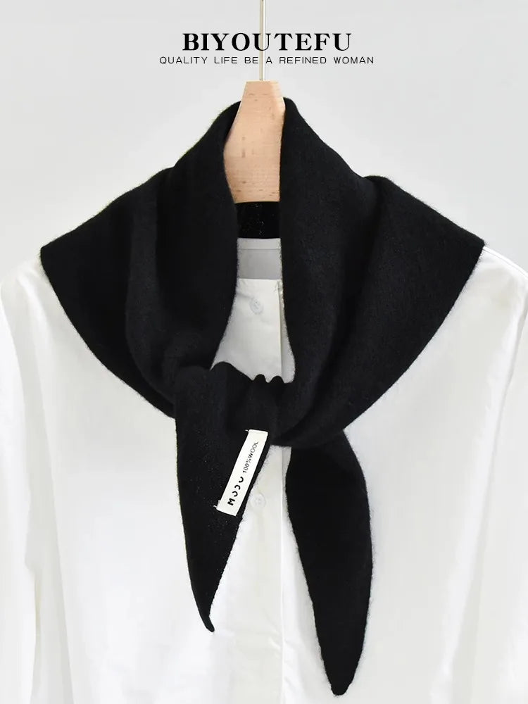 CowLost | australian-wool-knitted-triangle-scarf-shawl-womens-autumn-winter-warm-neck-protection-scarf |18