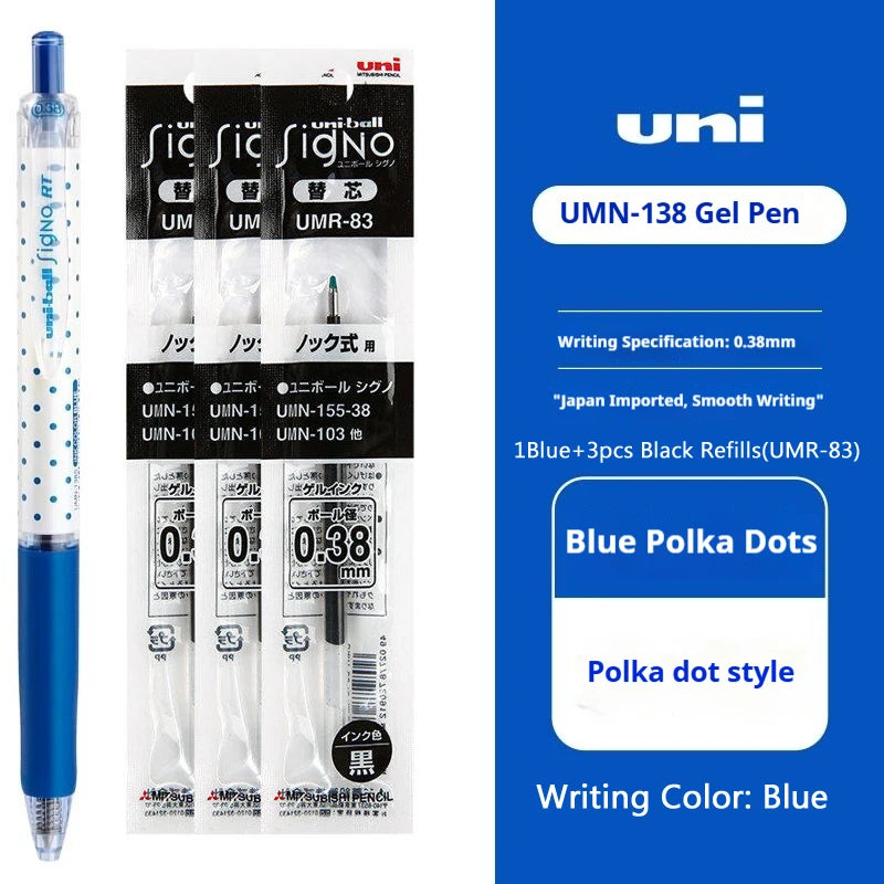 CowLost | product_id-uni-ball-signo-umn-138s-limited-polka-dot-gel-pen-0-38mm-retractable-fine-point-assorted-colors |17