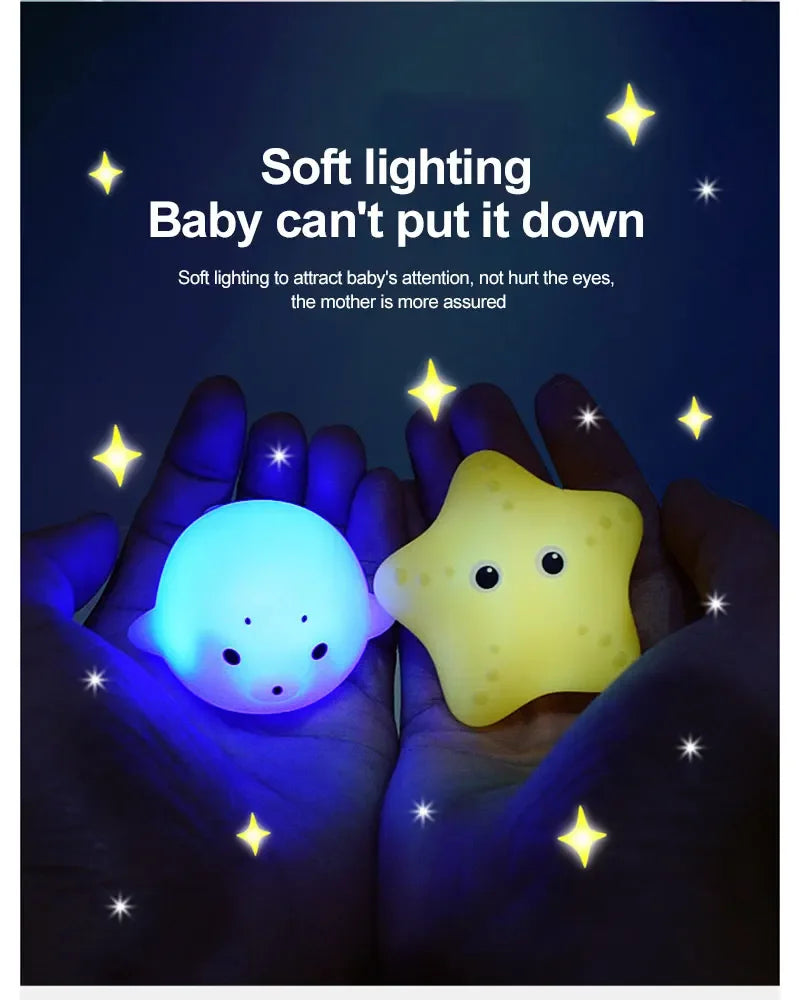 LED Light Up Floating Frog Bath Toy for Kids - Soft Rubber Swimming Toy
