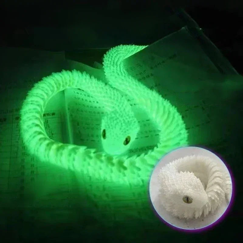 30cm 3D Printed Movable Joint Snake Model Toy for Office Decoration and Kids Gift