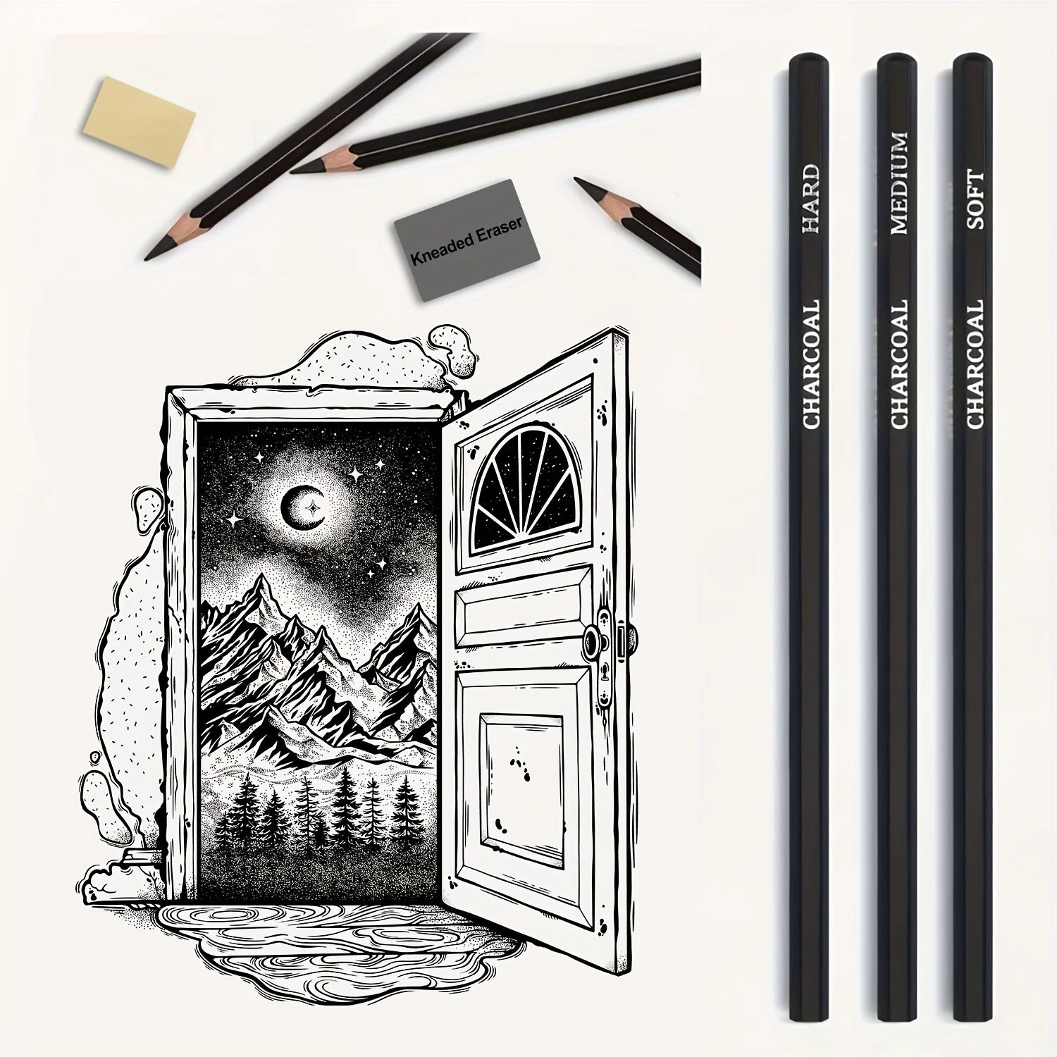 CowLost | standard-erasers-product_id-29pcs-portable-drawing-and-sketching-pencil-set-with-charcoal-sharpener-and-eraser |21