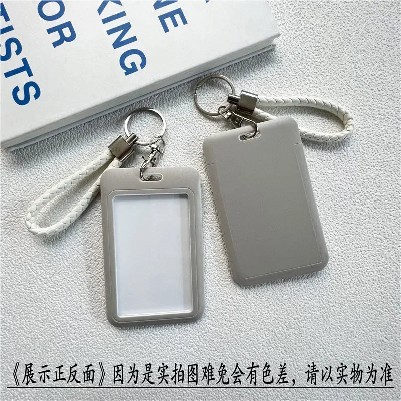 1Pc Solid Color Student Bus ID Card Protective Cover