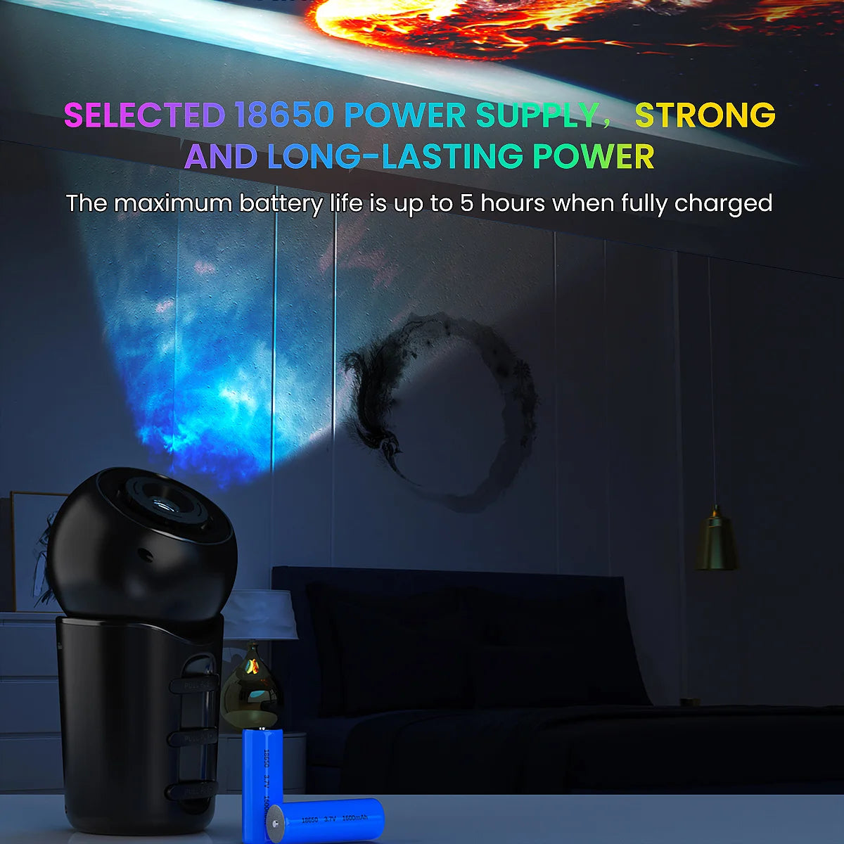 Portable Planetarium Star Projector with 4 HD Film Discs, 360° Rotating Adjustable Focus Galaxy Night Light for Car