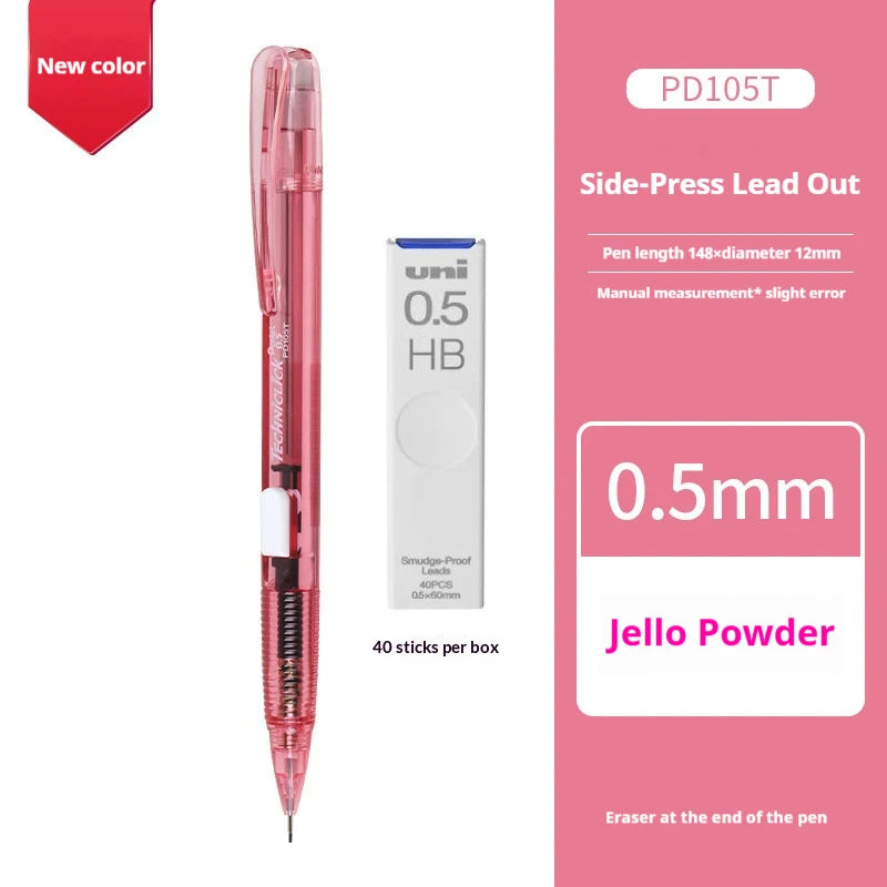 CowLost | product_id-pentel-pd105t-0-5mm-mechanical-pencil-break-resistant-lead-color-blocked-transparent-side-smooth-writing |21