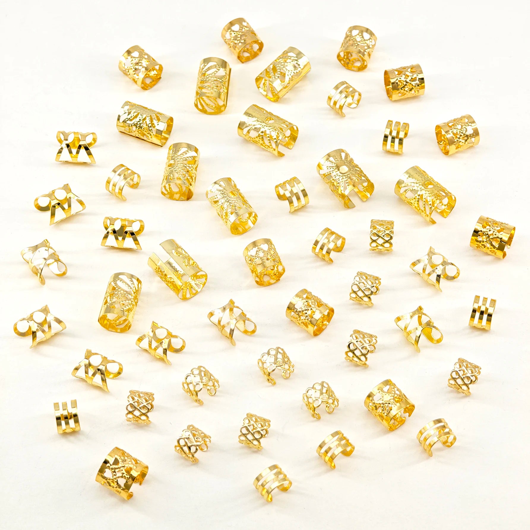 CowLost | 50pcs-vintage-bohemian-style-alloy-hair-rings-set |3
