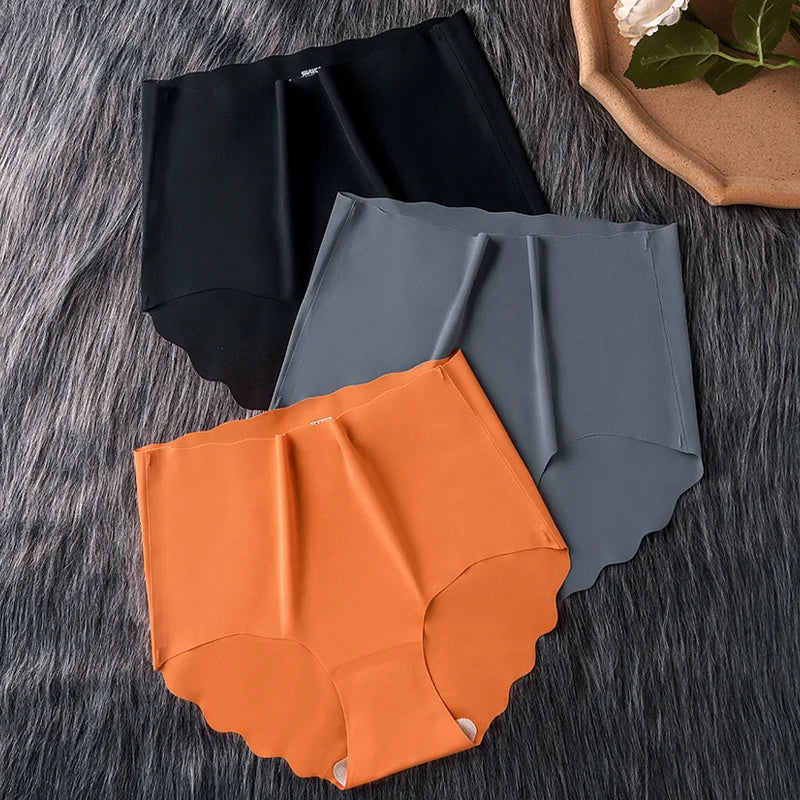 CowLost | product_id-3pcs-women-s-high-waist-seamless-ice-silk-hip-lift-briefs-m-xxl |1