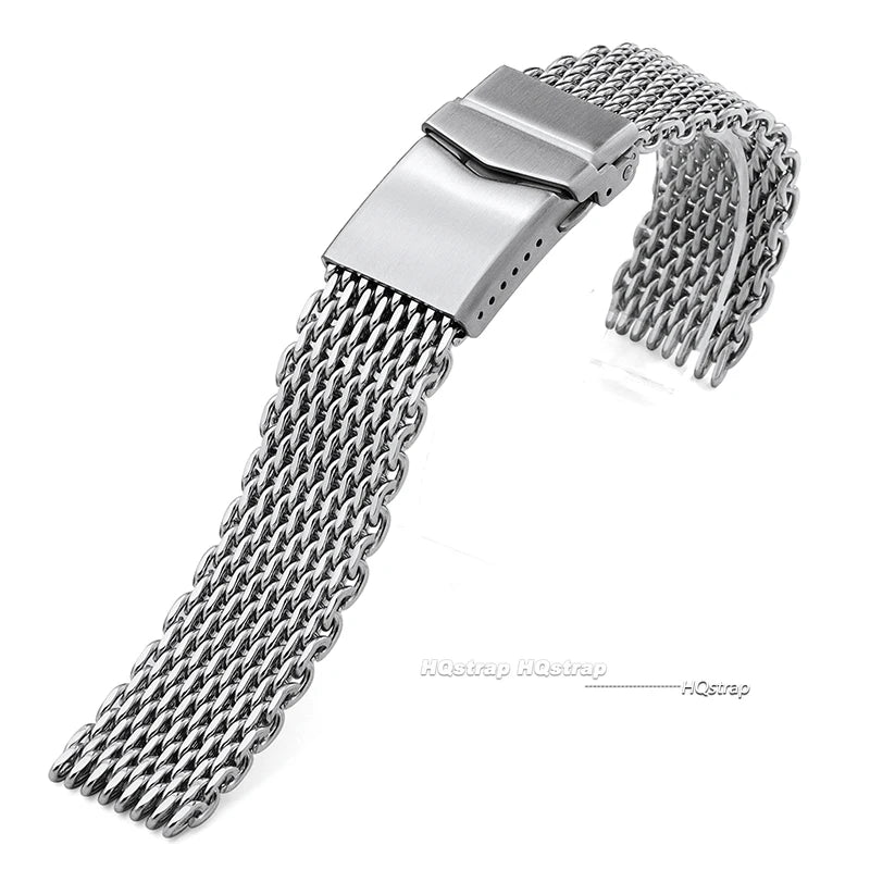 CowLost | product_id-stainless-steel-shark-mesh-watchband-for-seiko-18-22mm-adjustable-diving-buckle |9