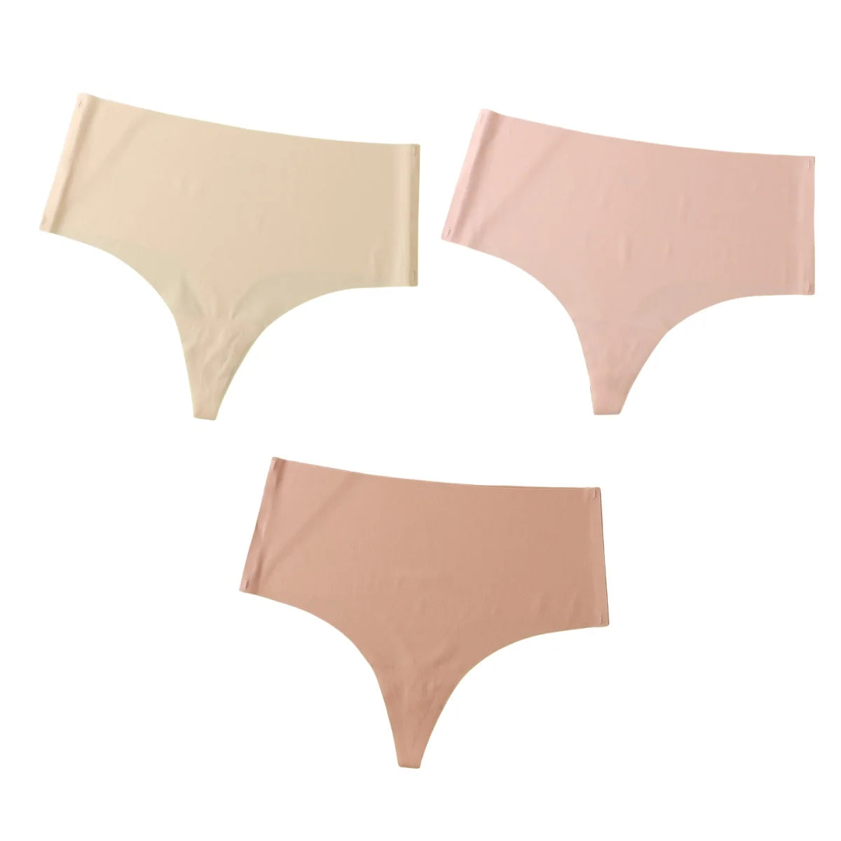 CowLost | product_id-3pcs-women-high-waist-seamless-soft-g-string-thongs-panties |19