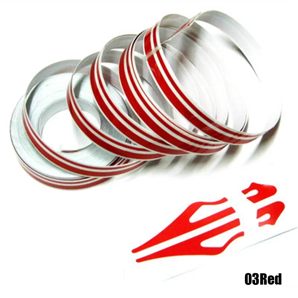 CowLost | 1pc-9-8m-1roll-car-waistline-body-decal-sticker-double-line-rubber-strip-fashion-personality-high-end-small-color-bar-auto-parts |16