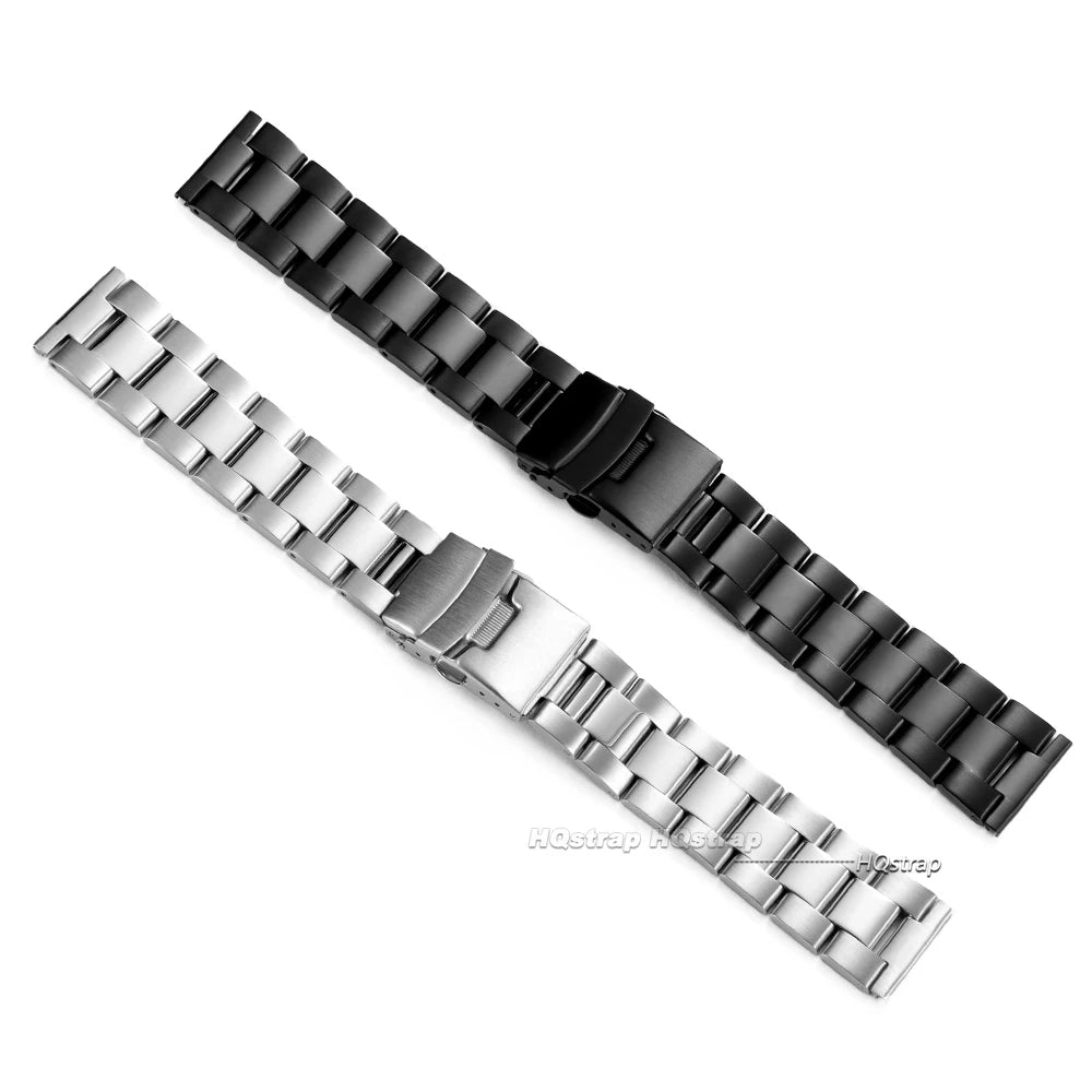 CowLost | product_id-stainless-steel-20-28mm-flat-end-oyster-style-watchband-with-folding-buckle |5