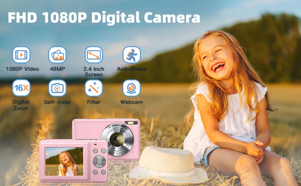 CowLost | 44mp-digital-camera-fhd-1080p-digital-camera-for-kids-with-32gb-sd-card |7