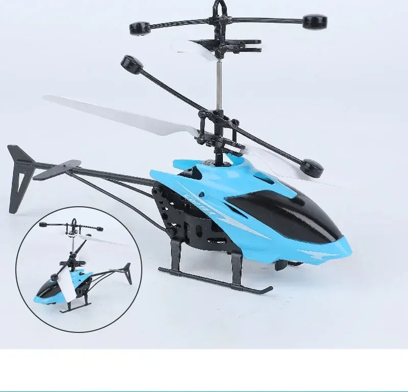 Rechargeable Mini RC Helicopter Drone Safe Fall-Resistant Toy (No Remote Battery)