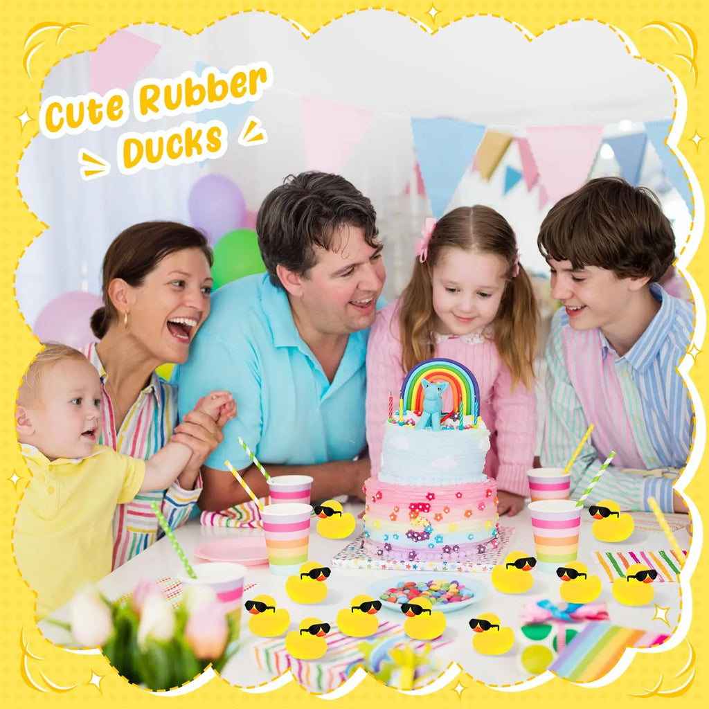 CowLost | product_id-10-200pcs-mini-rubber-duck-toys-with-sunglasses-squeak-float-party-favors-prizes-car-decor |7