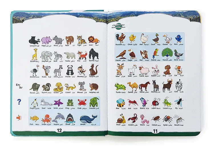 Arabic English Point Reading Puzzle Audio Book Early Education Montessori Toy