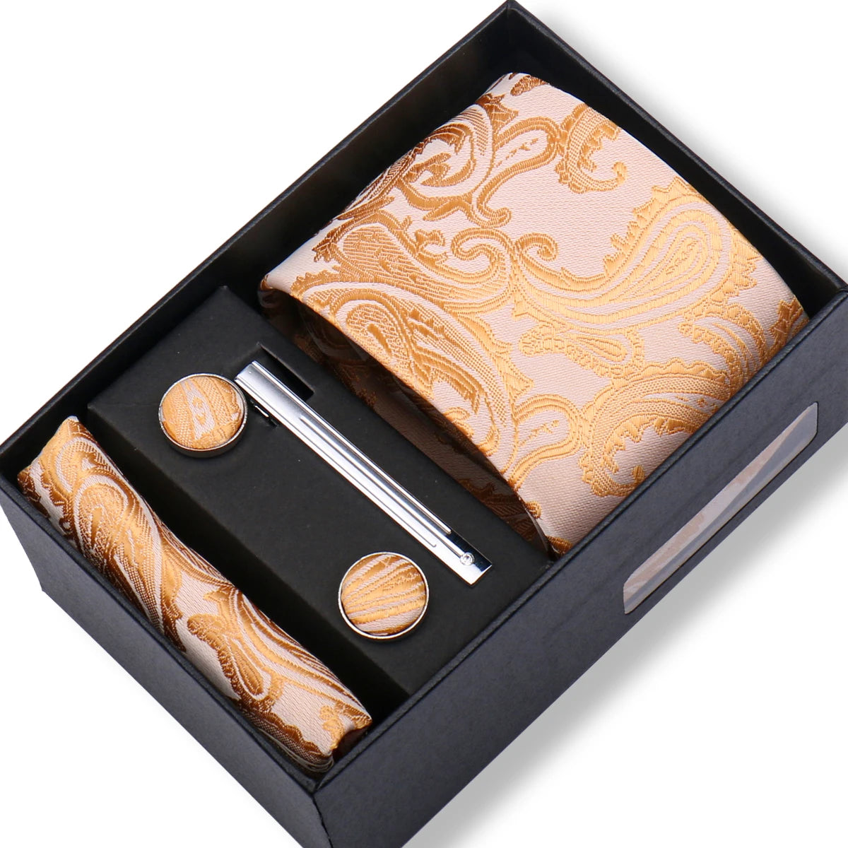 CowLost | tie-men-with-box-top-quality-business-ties-hanky-cufflink-set |83