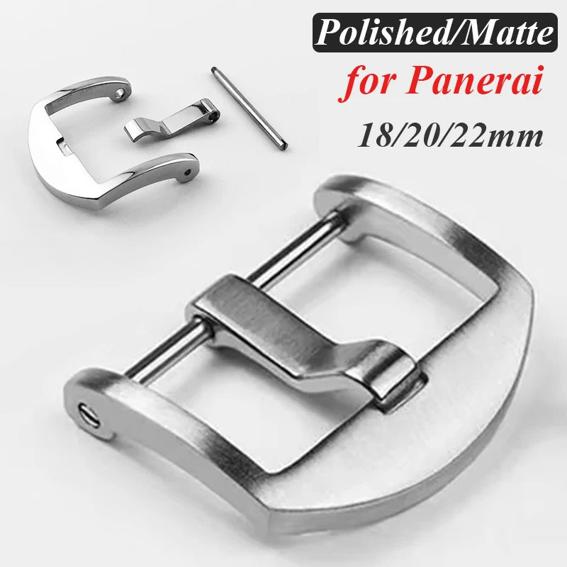 CowLost | watch-band-metal-buckle-for-panerai-18mm-20mm-22mm-strap-solid-button-stainless-steel-matte-polished-clasp-metal-pin-buckles |1