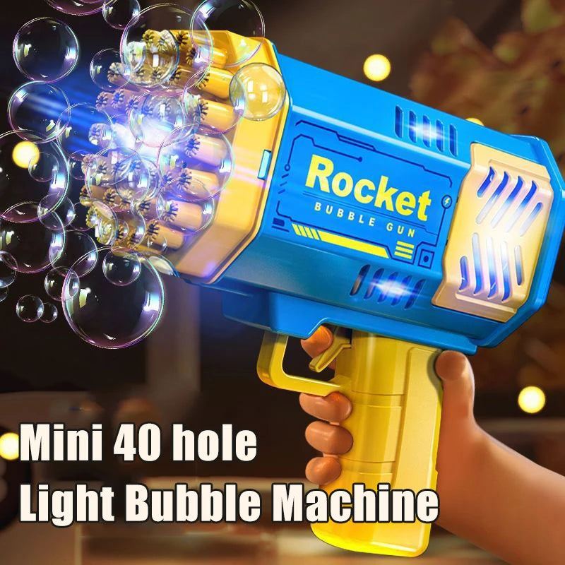 40 Hole Automatic Bubble Gun Toy Handheld Bubble Machine for Kids Outdoor Gift