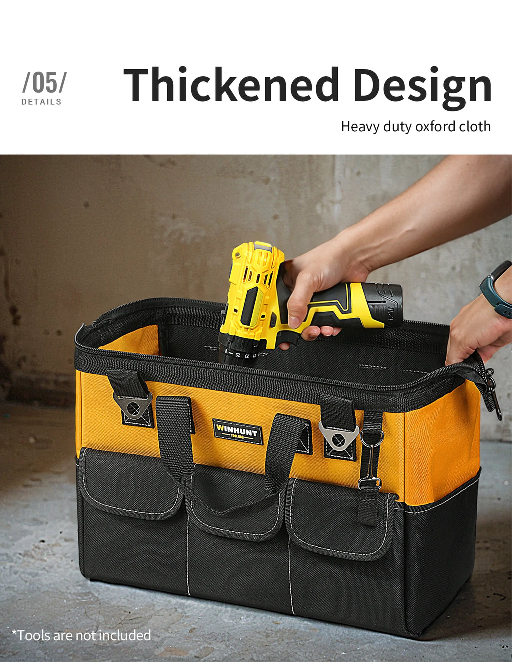 CowLost | product_id-heavy-duty-14-pocket-tool-bag-with-adjustable-shoulder-strap-organizer-storage |13