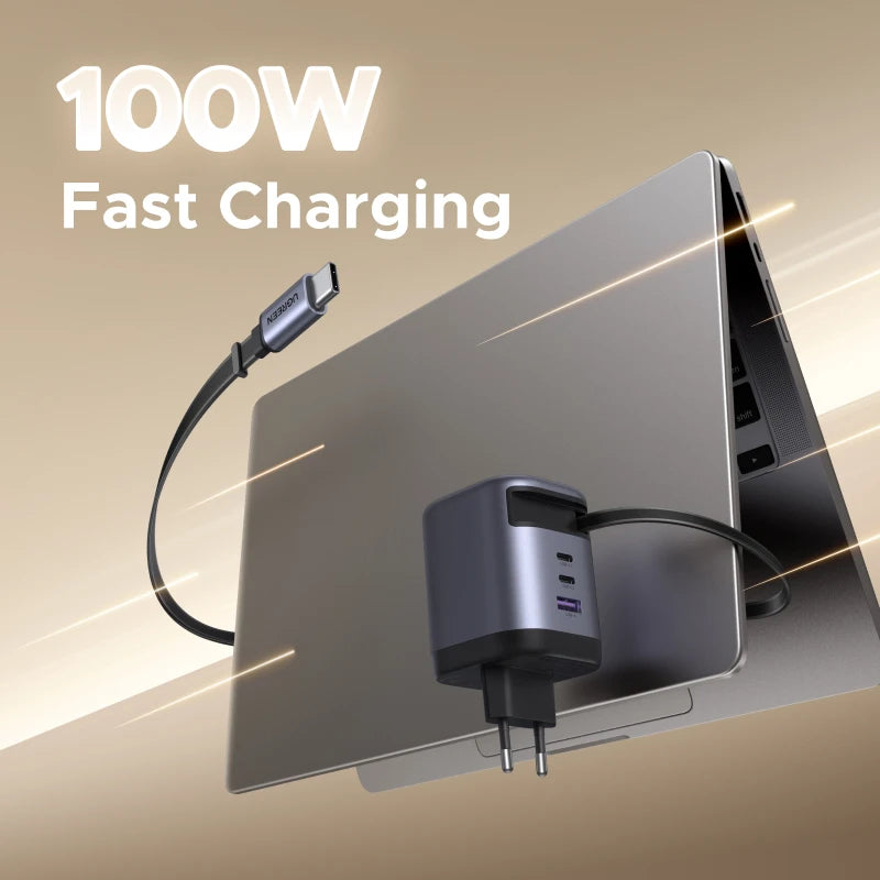 CowLost | ugreen-100w-gan-charger-with-retractable-usb-c-cable-ufcs-pps-pd-fast-charger |2