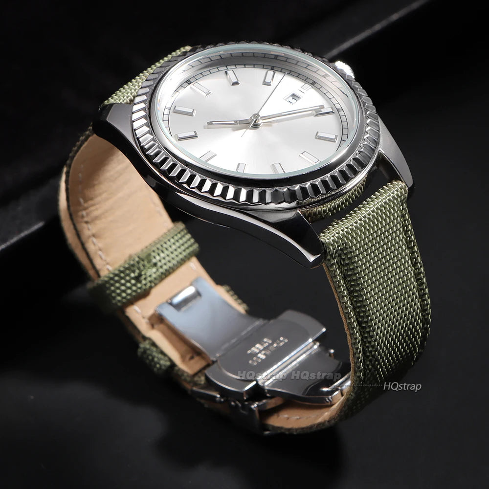 CowLost | bracelets-product_id-20mm-22mm-quick-release-waterproof-sailcloth-and-cowhide-watch-band-with-butterfly-buckle-for-omega-seiko |5