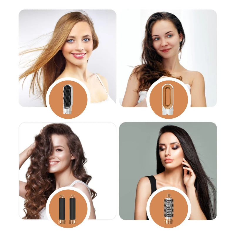 CowLost | 5-in-1-hair-dryer-hot-comb-set-professional-curling-iron-hair-straightener-styling-tool-for-professional-hair-dryer-household |15