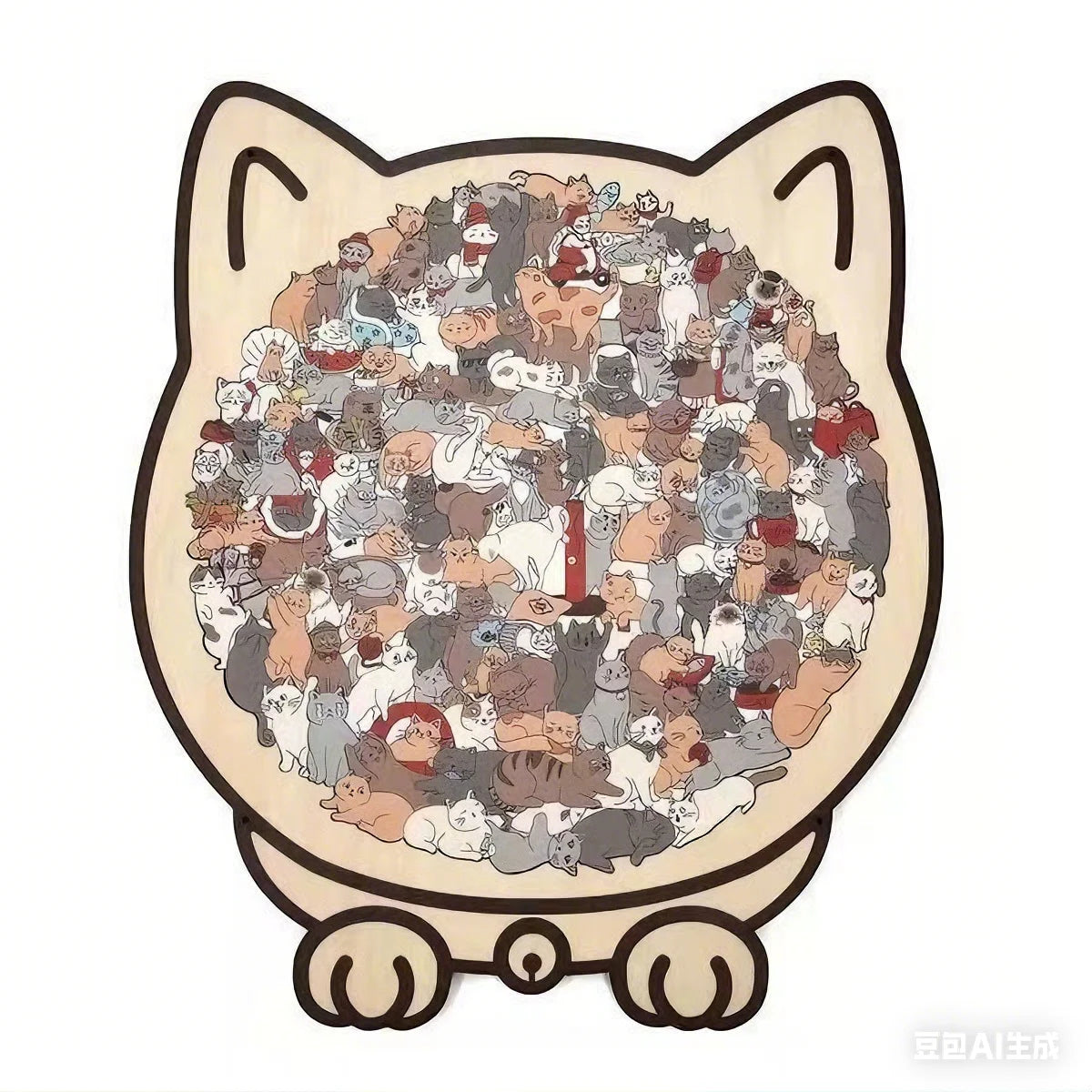 CowLost | product_id-colored-cat-wooden-jigsaw-puzzle-unique-animal-shape-creative-gift |1