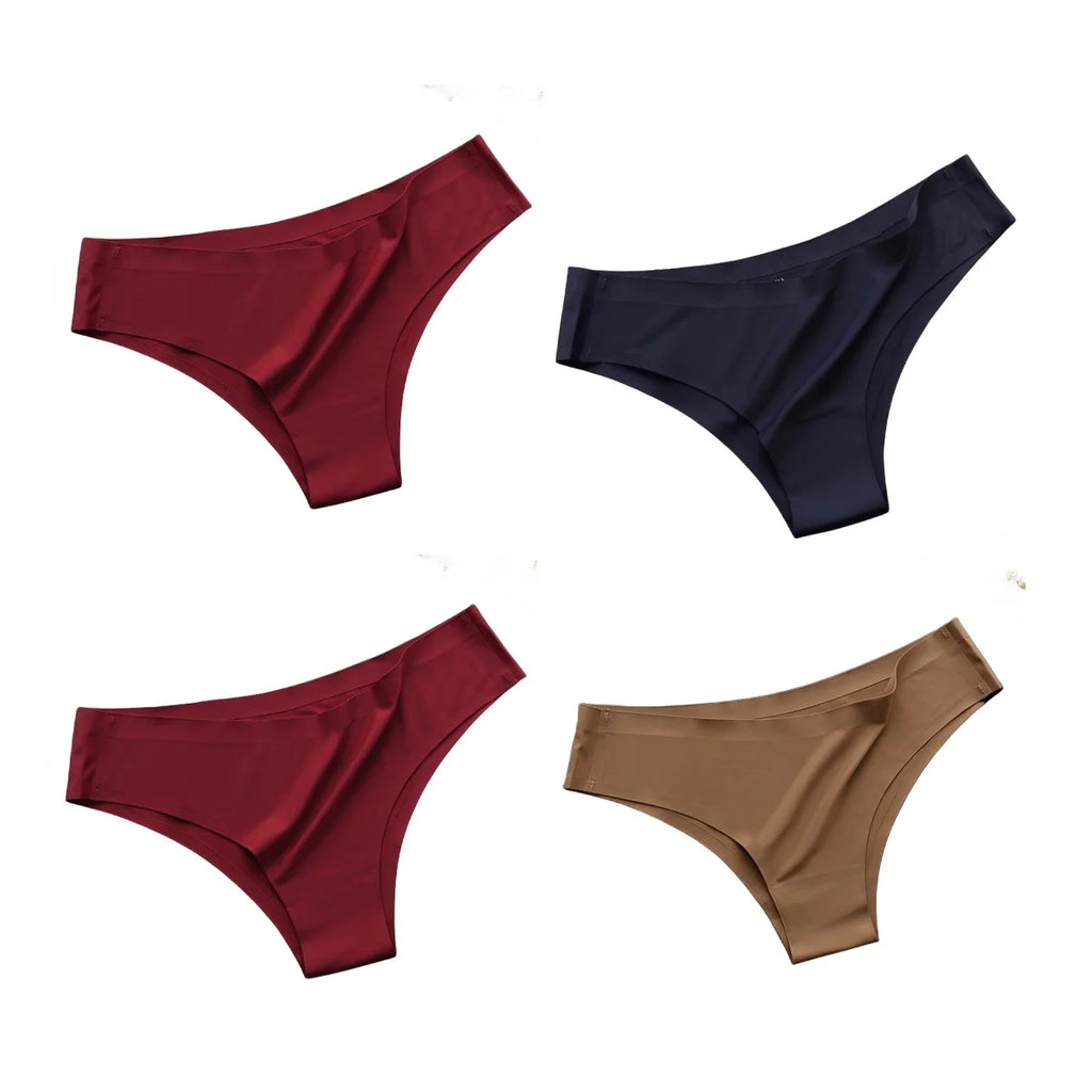 CowLost | product_id-4pcs-women-s-ice-silk-low-rise-brazilian-briefs-soft-breathable-panties-m-xl |24