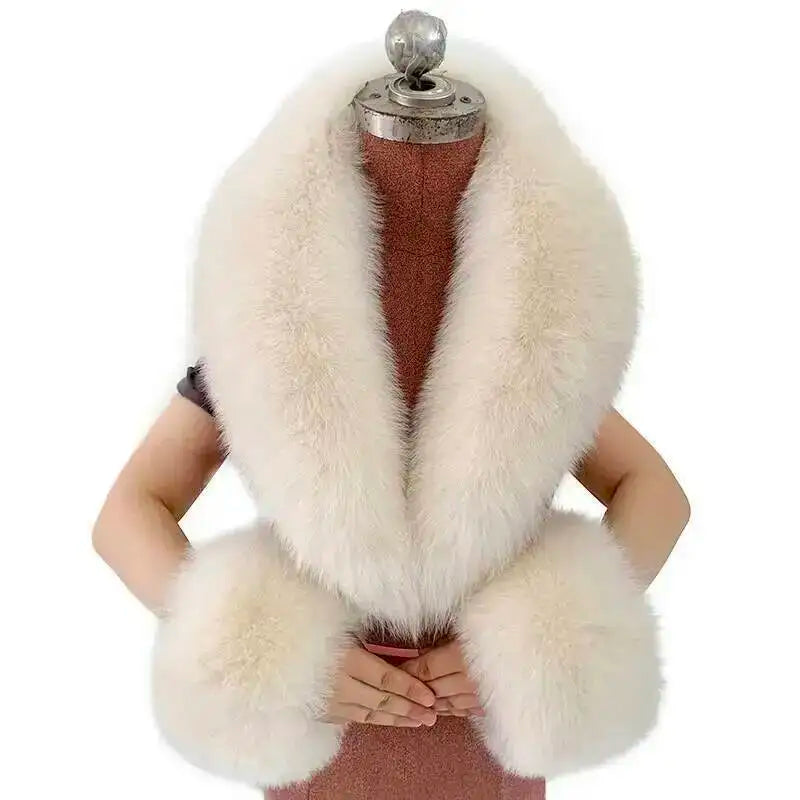 CowLost | winter-natural-fox-fur-scarf-and-cuff-set |10