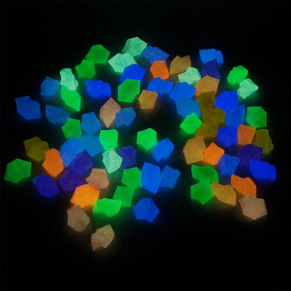 100pcs 14x11mm Dark Pebbles Glow Fish Garden Stone Aquarium Decoration