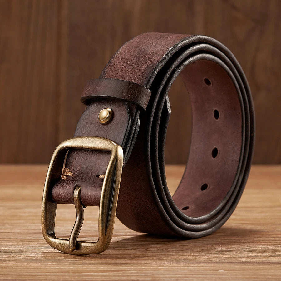 CowLost | thick-cowhide-copper-pin-buckle-real-genuine-leather-belt-for-jeans |9