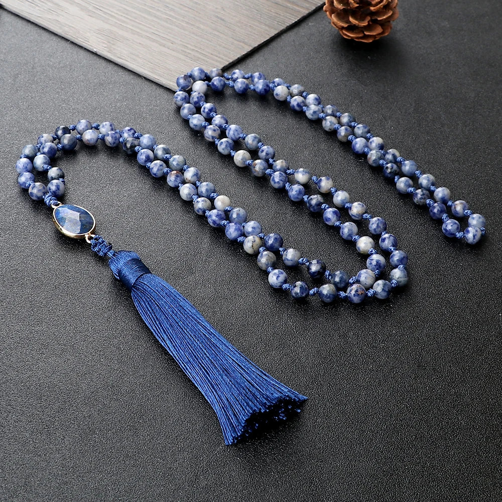 CowLost | handbags-white-dot-blue-vein-sodalite-108-beaded-mala-necklace-natural-stone |4