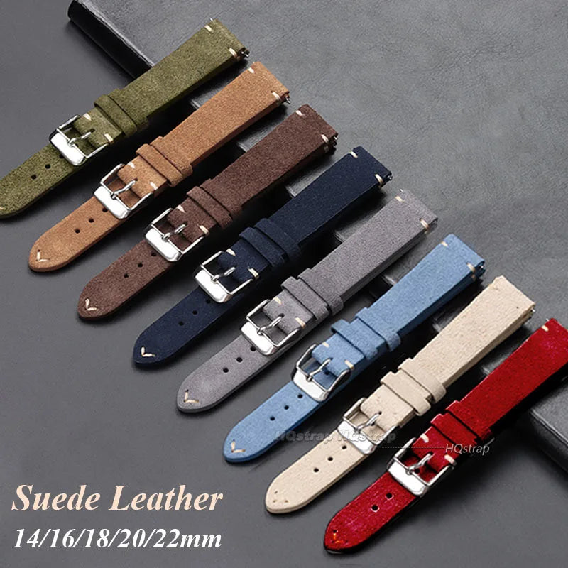 CowLost | product_id-vintage-leather-suede-quick-release-watch-strap-14-22mm-gray-blue-brown |1