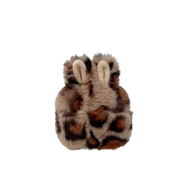 CowLost | cartoon-leopard-print-rabbit-ear-plush-earphone-case-for-airpods-1-4-pro-2 |12