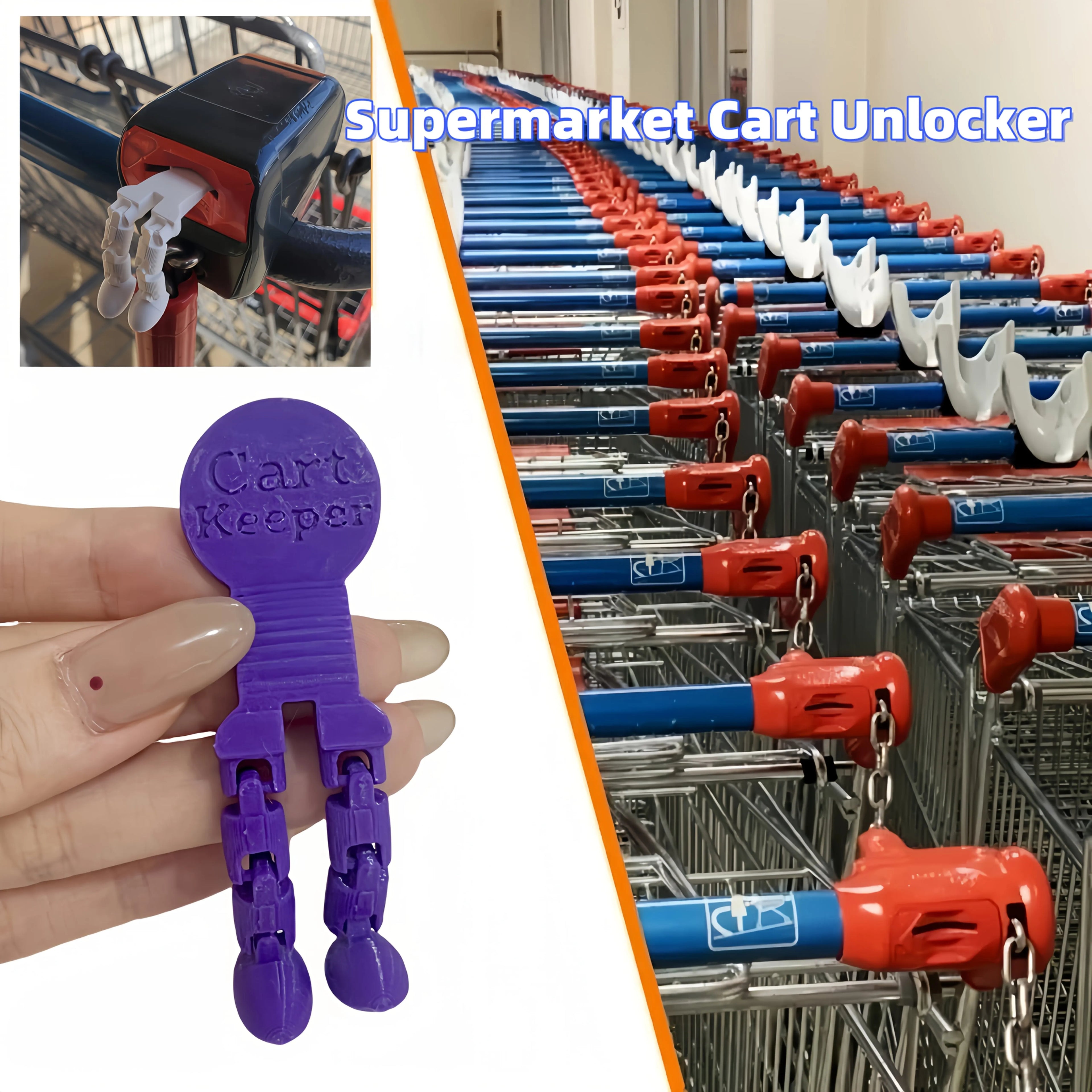 Creative Shopping Cart Keychain Token Supermarket Cart Unlock Tool Durable Plastic