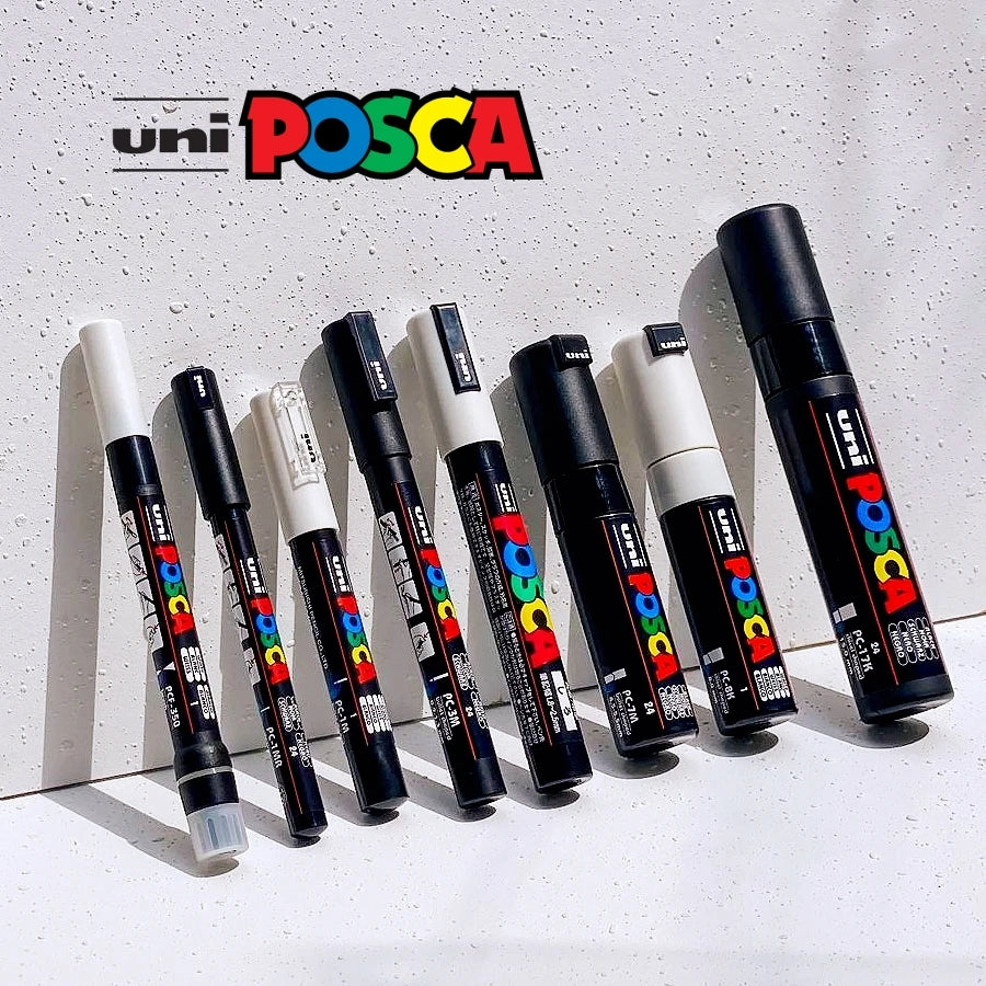 CowLost | product_id-uni-posca-waterproof-water-based-acrylic-marker-pens-8-colors-including-white-black-gold-silver |1