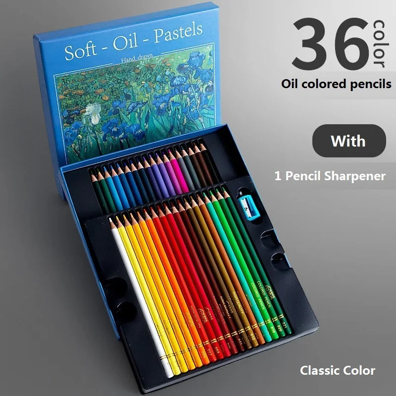 CowLost | 12-24-36-colors-soft-oil-pastel-colored-pencil-set-classic-macaron-morandi-water-soluble-coloring-painting-aesthetic-lapices-1 |10