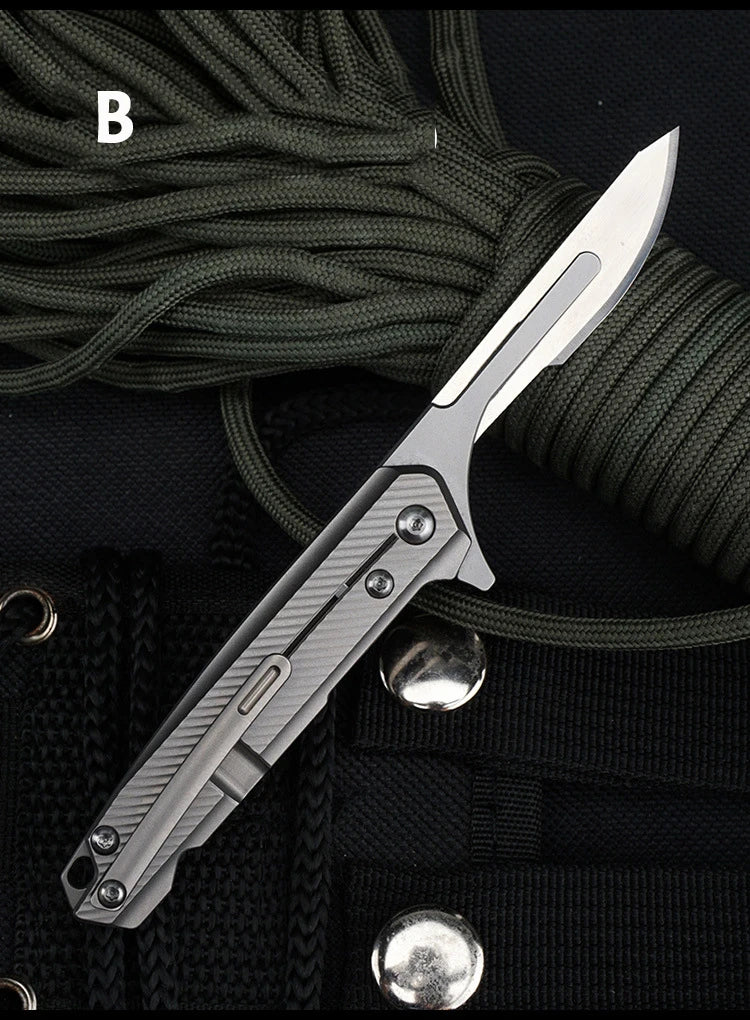 CowLost | tools-upgrade-titanium-alloy-folding-scalpel-with-replaceable-blades |17