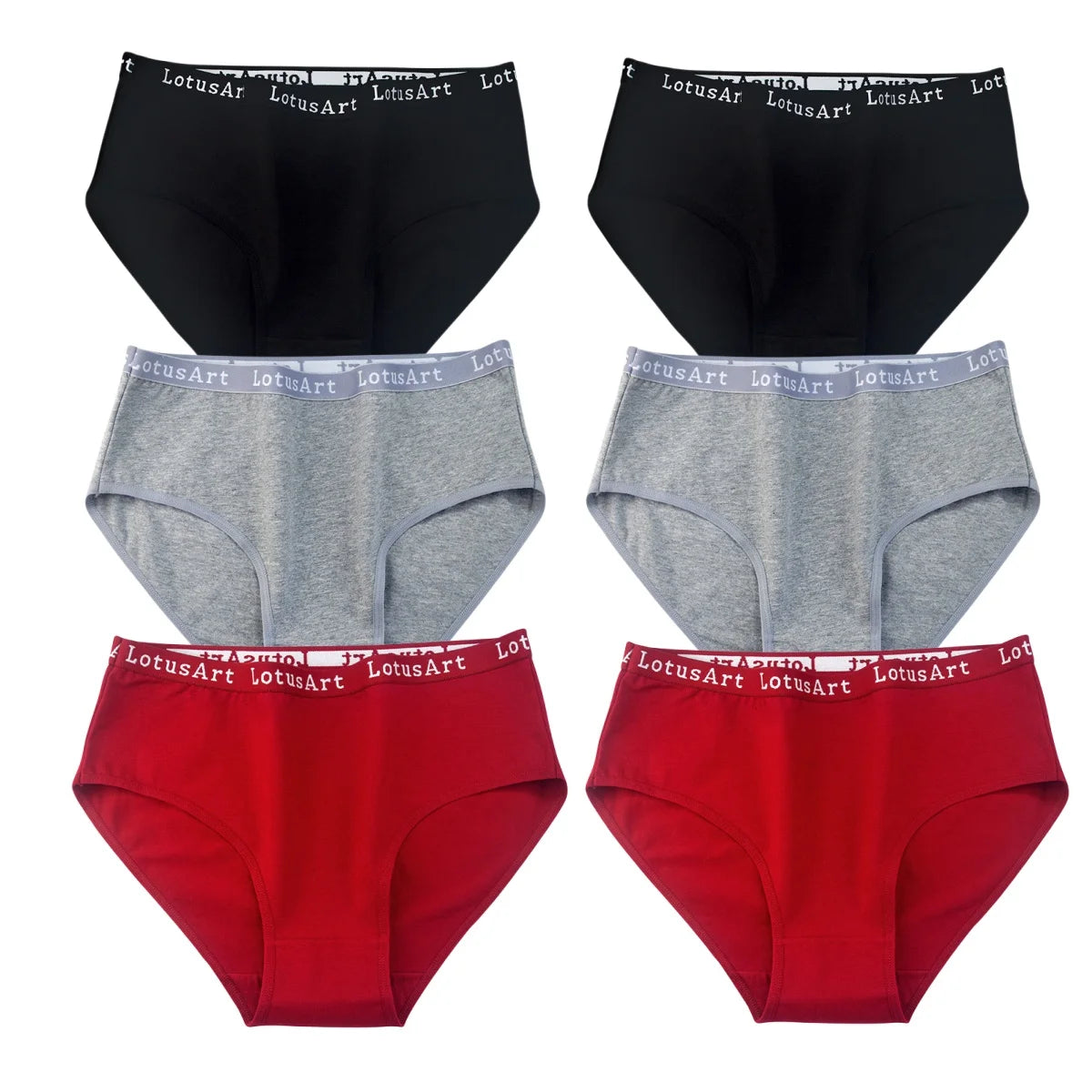 CowLost | product_id-6pcs-women-s-high-rise-seamless-cotton-briefs-m-2xl-solid-colors |14