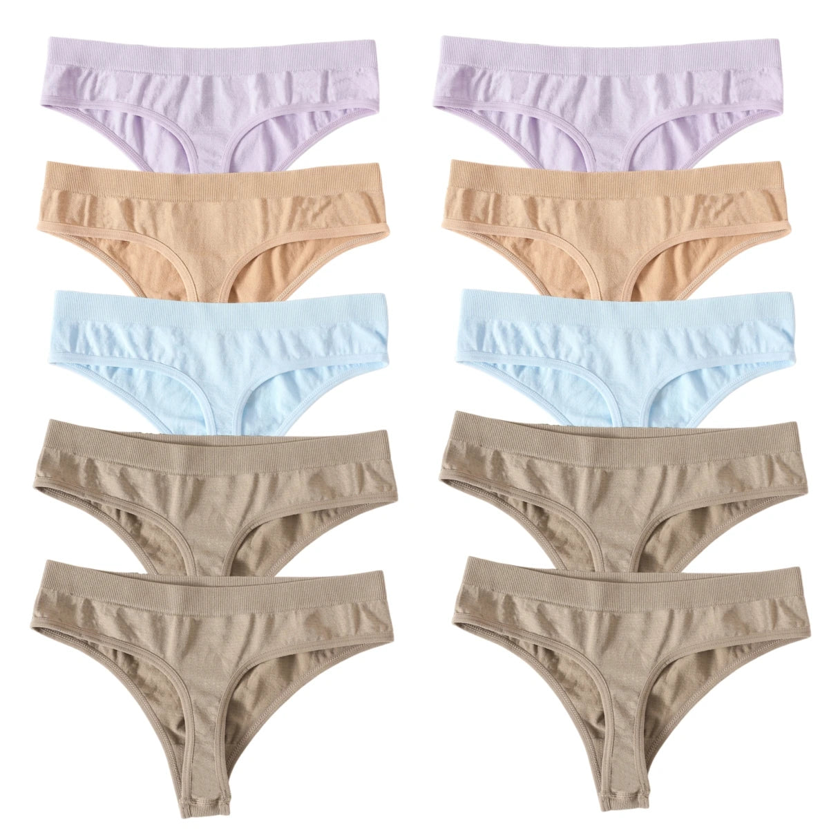 CowLost | product_id-10pcs-womens-seamless-low-waist-g-string-thong-panties-m-xl-sexy-underwear |33
