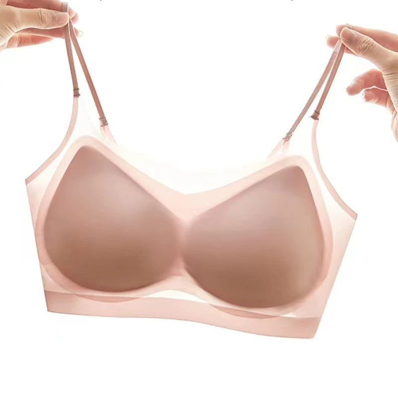 CowLost | ultra-thin-ice-silk-beautiful-back-womens-bra-summer-big-breasts-show-small-seamless-gathered-comfortable-womens-vest-sling |5