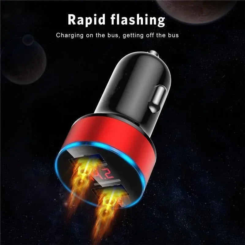 CowLost | vehicle-parts-accessories-led-usb-car-charger-with-2-ports-and-led-display |5