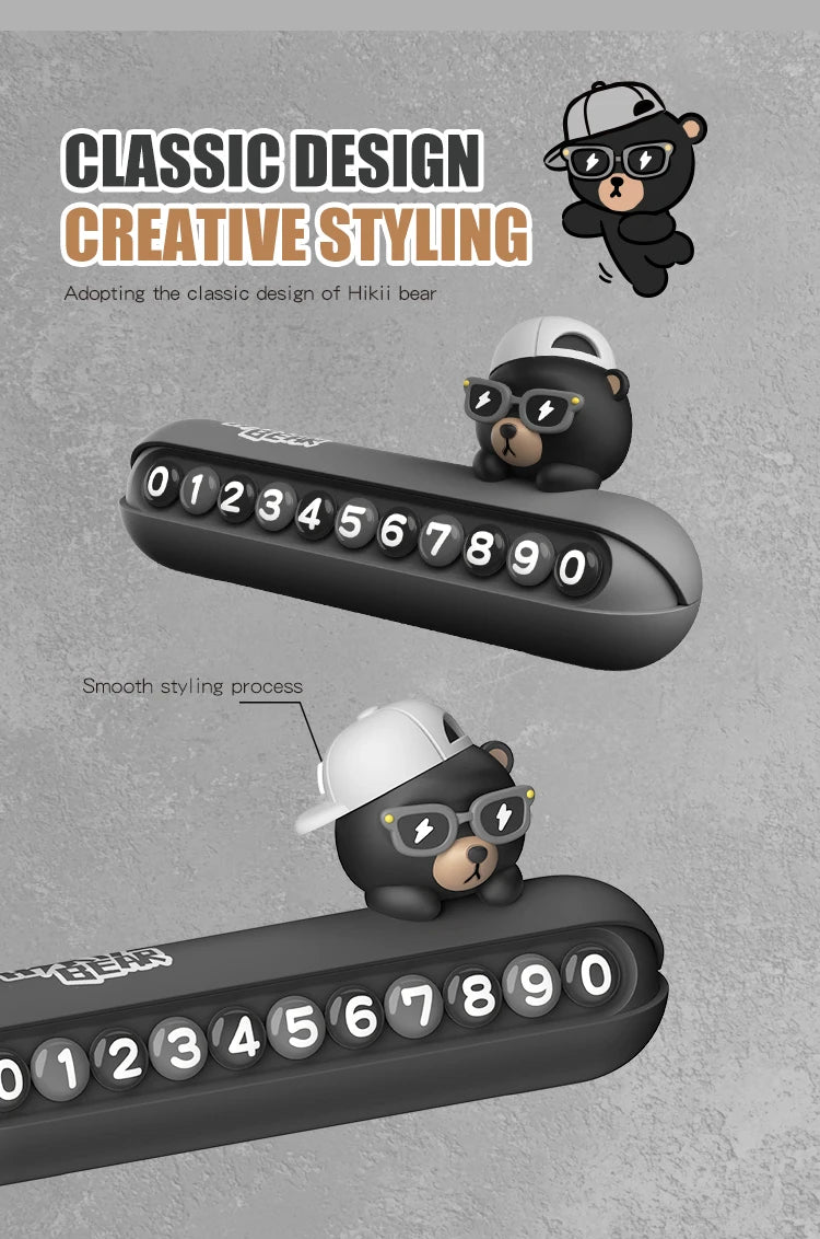 CowLost | product_id-cool-bear-car-dashboard-temporary-parking-phone-number-display-plate-accessory |11